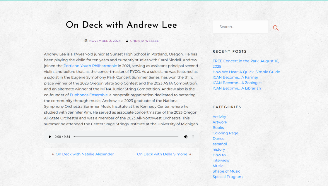 ICAN Radio — On Deck with Young Musicians